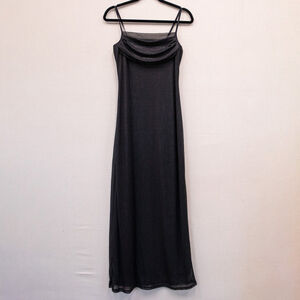 90s Girls Only black shimmery fairy slip dress-M